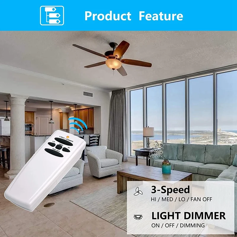 Dimmable HD5 Universal Ceiling Fan Remote Control Replacement For Habor Breeze Hampton Bay Fan-HD UC7078T CHQ7078T | Инструменты