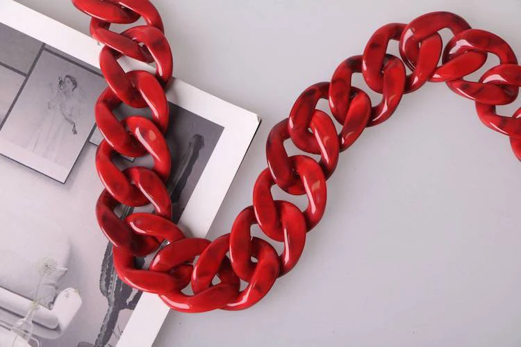 Mix red Толстая сумка, аксессуары для ремней на сумку 60-120 см, ремешок из акрилового сплава, сделай сам, плечевой ремень, полимерная цепочка, сумочка, желе, пластик, фирменный дизайн - Цвет: Mix red