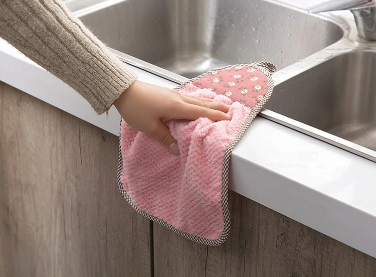 1Pc Dish Tableware Cleaning Cloth Kitchen Sink Wipe Washing Cloth Household Bathroom Super Absorbent Towels