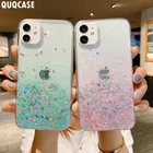 Роскошный блестящий прозрачный мягкий чехол для iPhone 11, 12 Pro, Max Mini, 7, 8 Plus, XS, XR, X, SE 2020, ударопрочный чехол с градиентными блестками для девочек