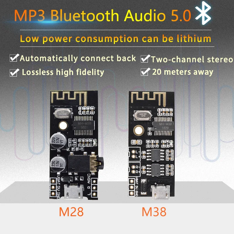 Плата аудио-ресивера DIY Bluetooth 5 0 MP3 беспроводная плата стерео музыкальный модуль
