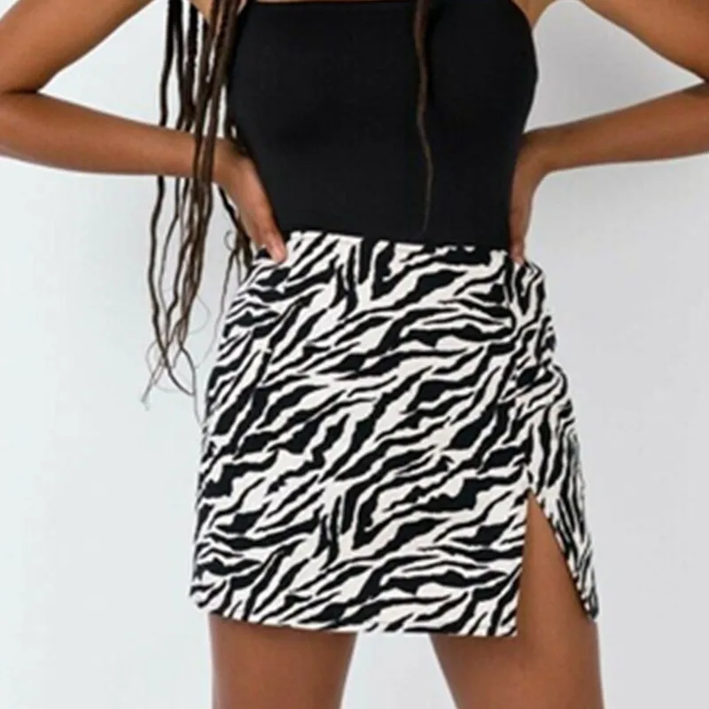 Женская Повседневная мини юбка с высокой талией леопардовые вечерние юбки