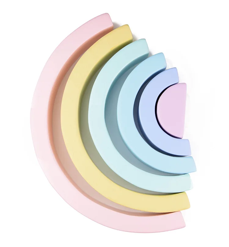 Children Baby Toys Large Rainbow Stacker Wooden For Kids Creative Building Blocks Montessori Educational Toy | Игрушки и хобби