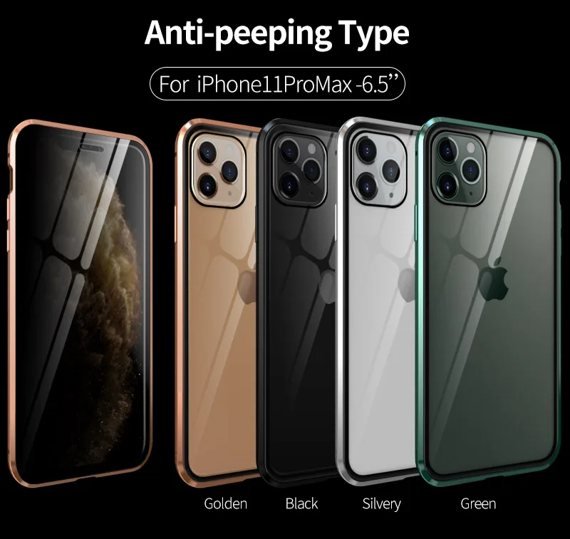 360 Защитный Магнитный чехол для iphone 11 Pro MAX Противоударная прозрачная стеклянная крышка металлическая рамка СПС iphone 11 Pro Роскошная Броня