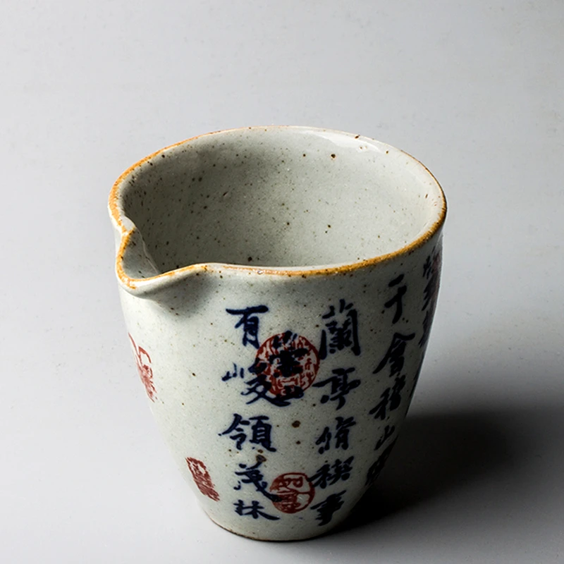 Chinese Ancient Calligraphy Pottery Fair Cup Tea Mugs Kung Fu Set Teacup Teaware Ceremony Utensil Vintage Sea 200ml | Дом и сад