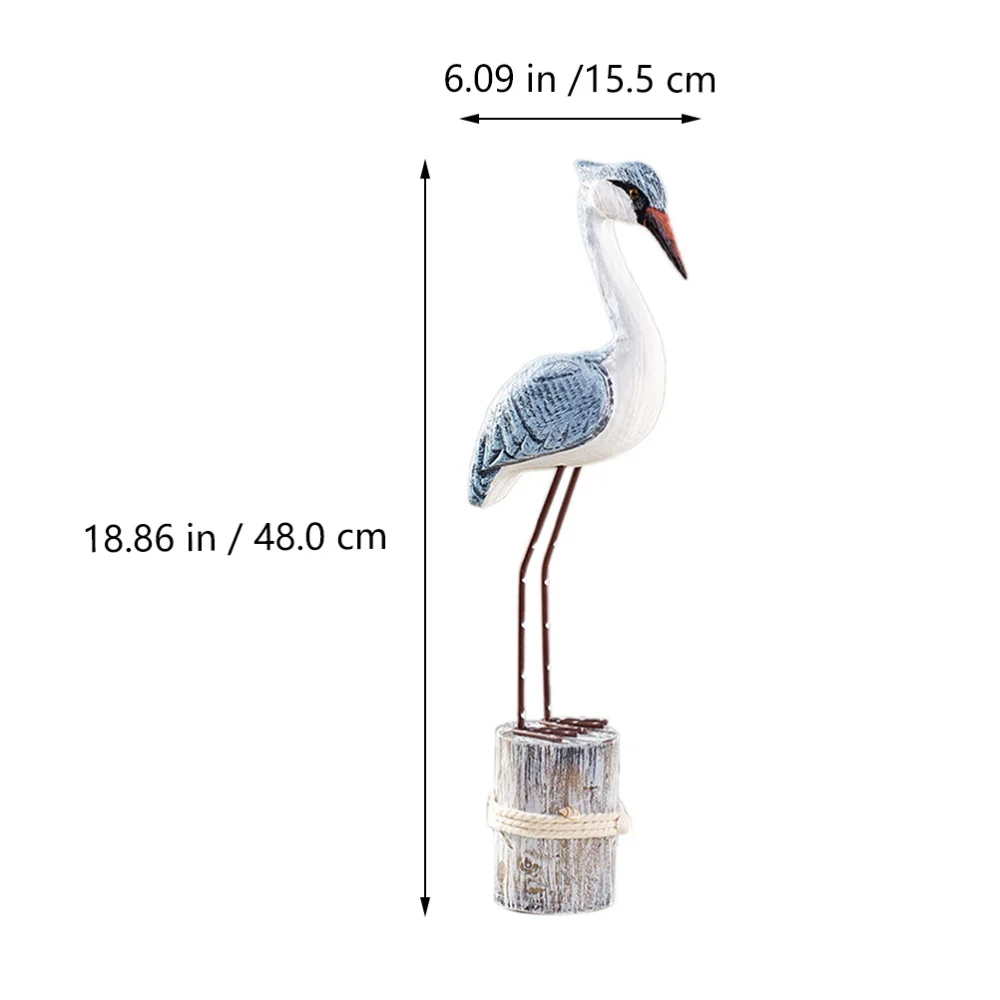 

2 Pcs Lovely Wooden Seagull Ornaments Desktop Garniture for Home Decoration