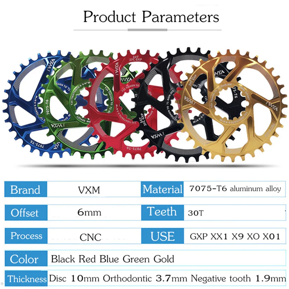 VXM велосипедная Звездочка 30T узкая широкая звезда для GXP XX1 X9 XO X01 CNC AL7075 детали