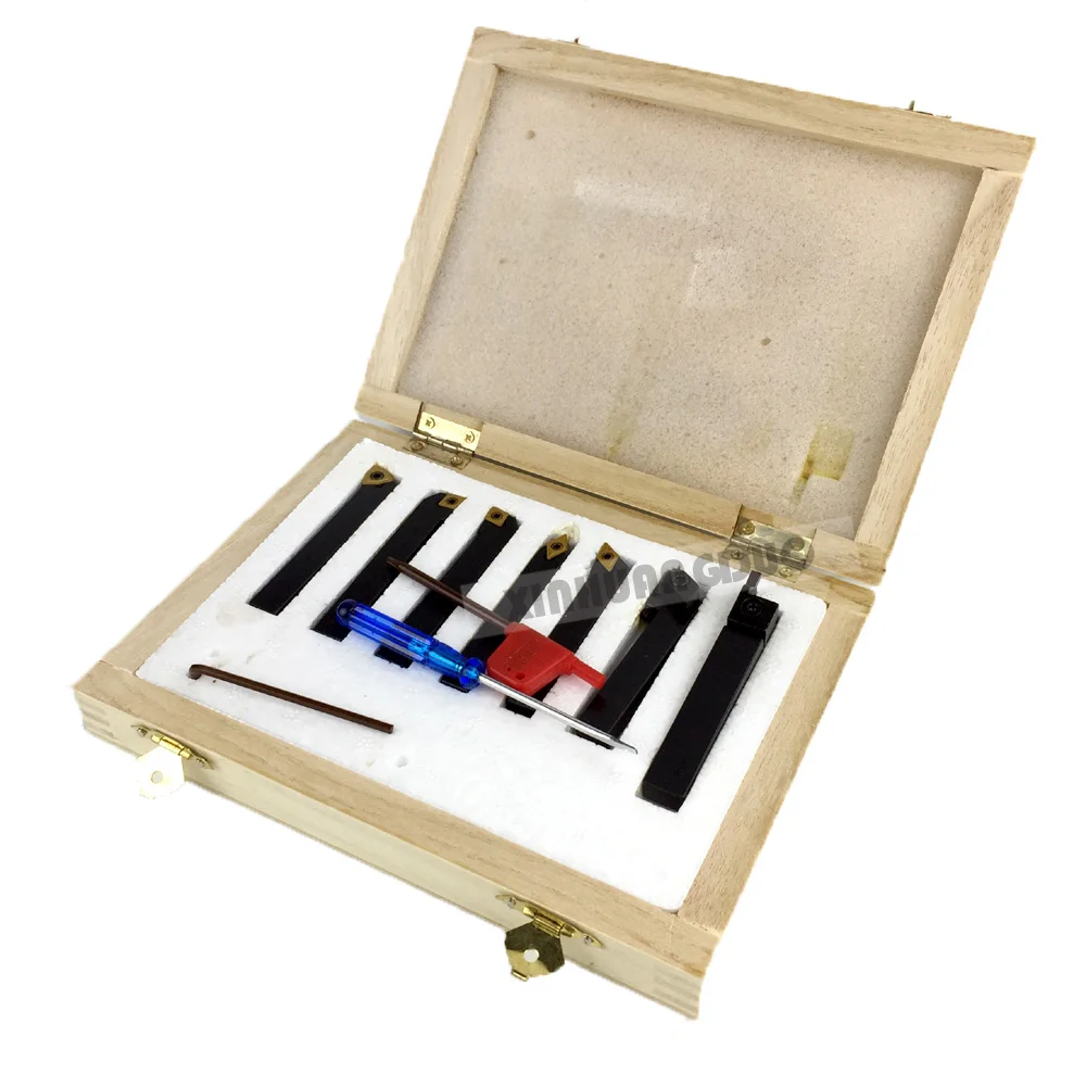 8mm 10mm 7pcs/set indexable lathe cutting tool set with inserts for CNC machine Tincoated turning tools holder | Инструменты