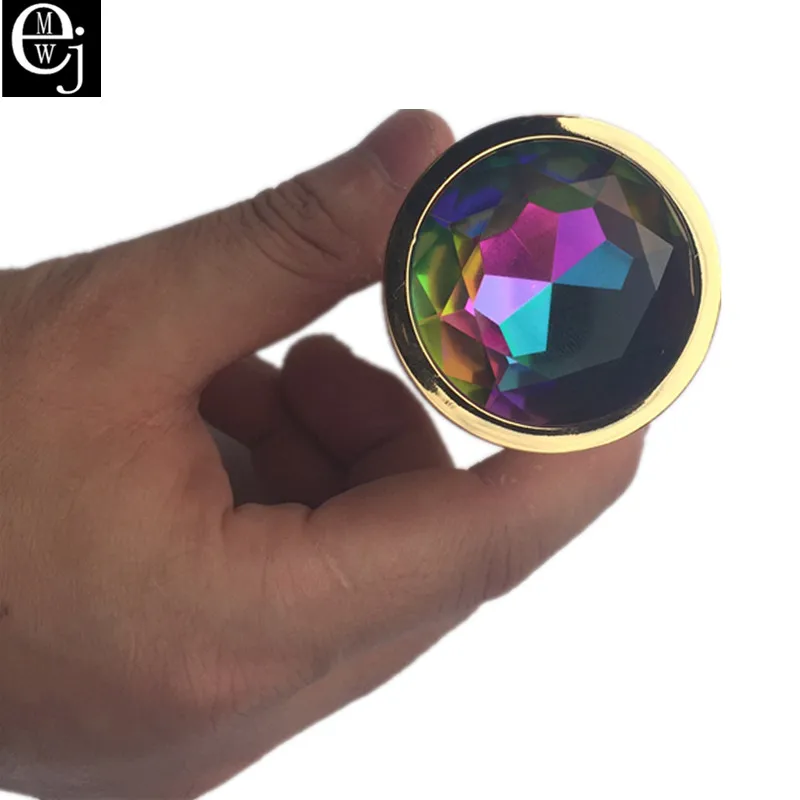 Золотая Анальная пробка с драгоценным камнем ювелирные изделия секс-игрушки