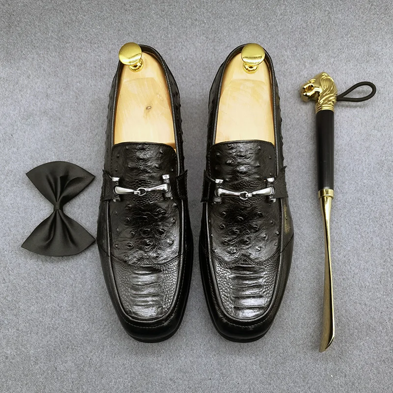 

Luxury Men's Casual Genuine Leather Shoes for Men Elegant Loafers Social Dress Office Fashion Online High Quality Italian Design