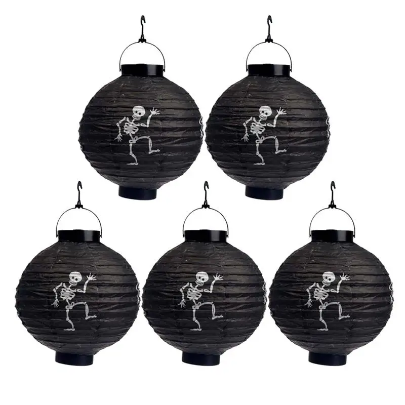 5 шт. декоративные бумажные фонарики на Хэллоуин|Украшения своими руками для
