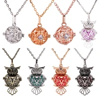 new owl style aaa zircon aromatherapy necklace music ball perfume diffuser locket pendant 2021 fashion women charm jewelry gift