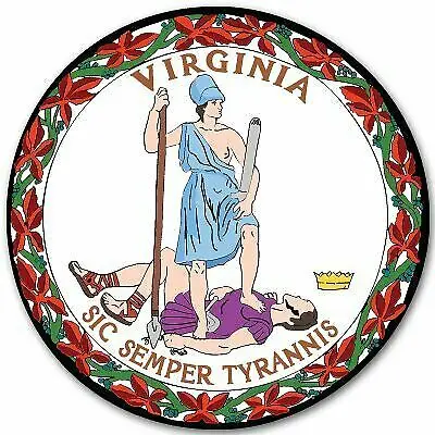 

Funny Sticker Car Decal Virginia State Seal Flag - US4982D Flag PVC Vinyl Waterproof Sticker Decal for Motos Car Laptop Luggage