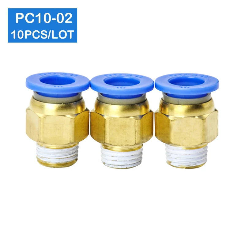 Пневматические соединители BSPT PC10-02 10-1/4 дюйма 10 шт. Прямые фитинги в одно касание |
