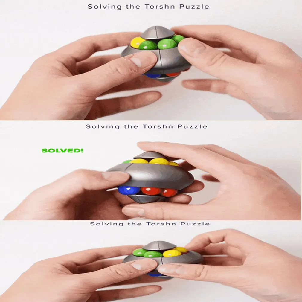 

Torshn Puzzle Colorful Pinball Puzzle Toys Rotating Magic Bead Fingertip Toys Magic Rotating Bean Fidget Toy Spinner Cube
