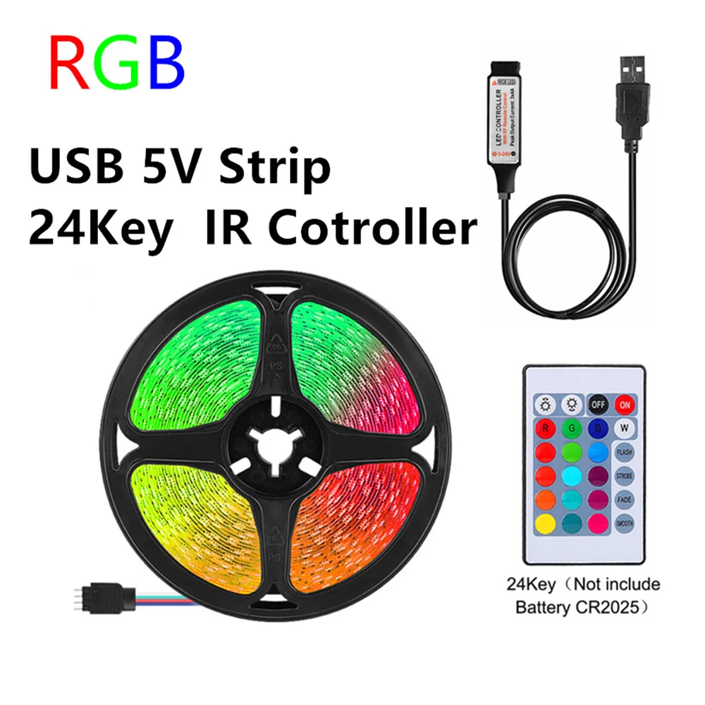 Светодиодные ленты огни USB RGB 5V 2835SMD гибкие светодиодные ТВ настольных ПК Экран