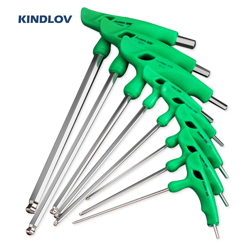 

KINDLOV Ball-End Hex T Wrench Set Screwdriver 2-10mm Double-ended Universal Spanner 8Pcs Allen Keys For Repair Car Bicycle Tools