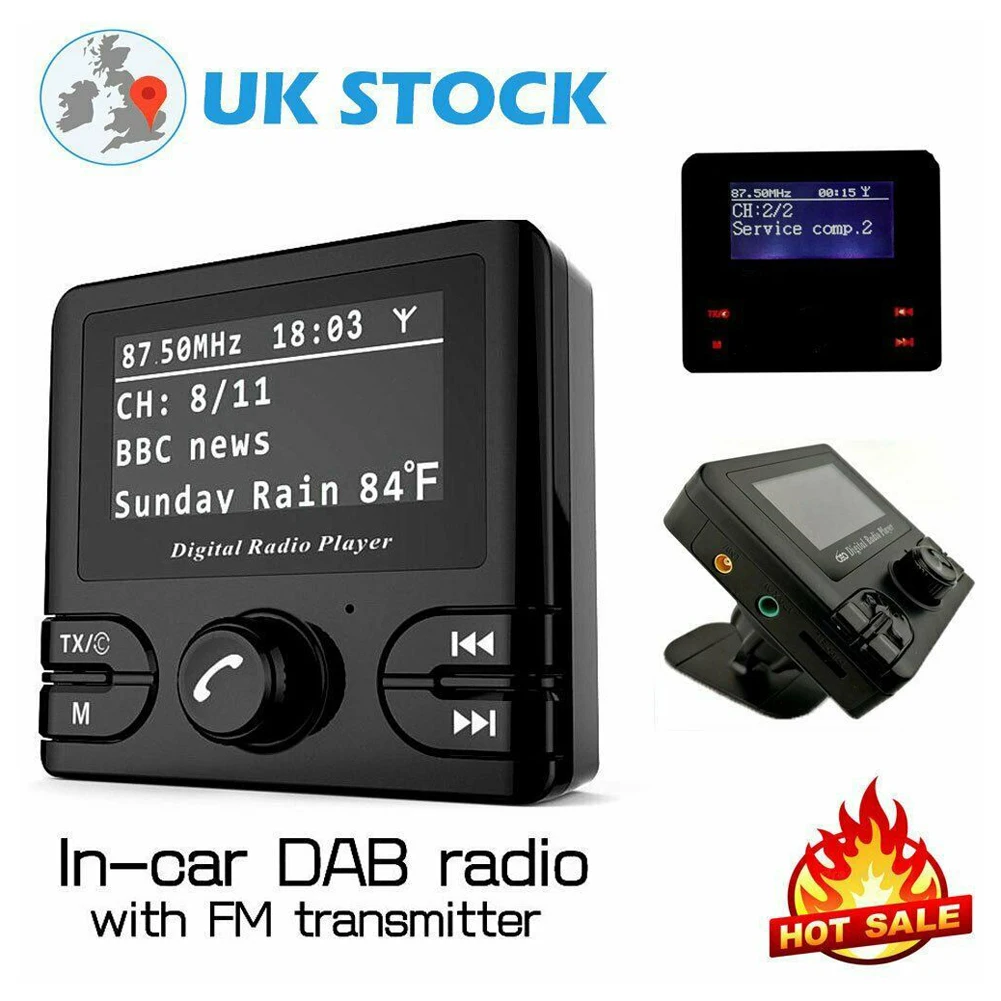 Мини DAB цифровой радиоприемник Bluetooth MP3 музыкальный плеер fm-передатчик адаптер Красочный ЖК-экран для автомобиля аксессуары