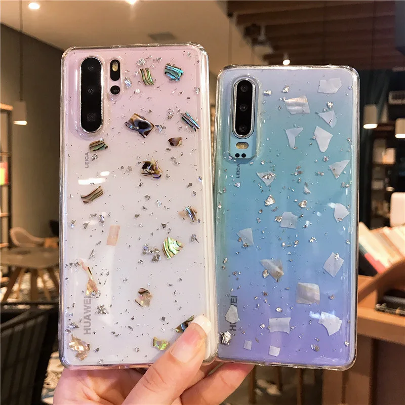 Блестящий чехол из золотой фольги для Huawei P30 P20 P10 Mate 20 Honor 8X 9 V10 V20 Nova 2s 3i 4 Y9 P smart Plus