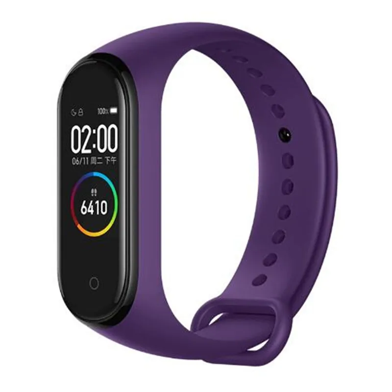 Браслет Mi Band 4 ремешок Mi Band 3 спортивный ремешок на запястье силиконовый браслет для браслета 3 группа 4 браслет Miband 3 4 ремешок - Цвет: Party Purple
