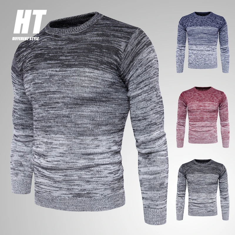 

Patchwork Men Sweater Striped Thick Fleece Casual Cotton Sweaters Pullovers Men Winter O-Neck Fashion Vintage Jacquard Tops 2022