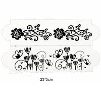 2pc stencils rose cake border mold accessory decoration template diy scrapbook diary doodle painting template