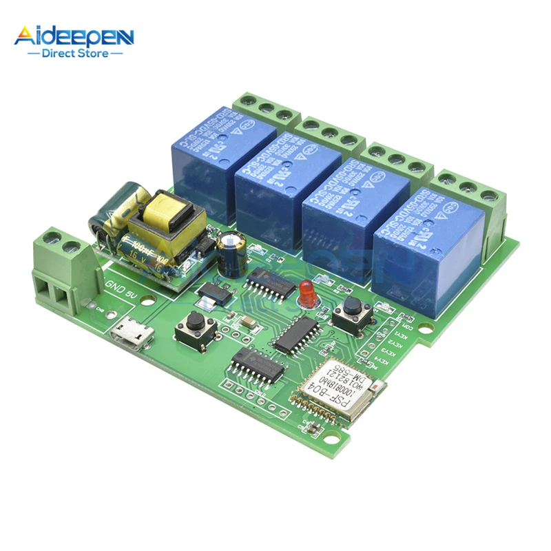DC 5 V-32 V 12V AC 220V Wifi релейный переключатель 4 канала беспроводной Wifi релейный модуль дистанционное управление переключатель приложение управление для умного дома