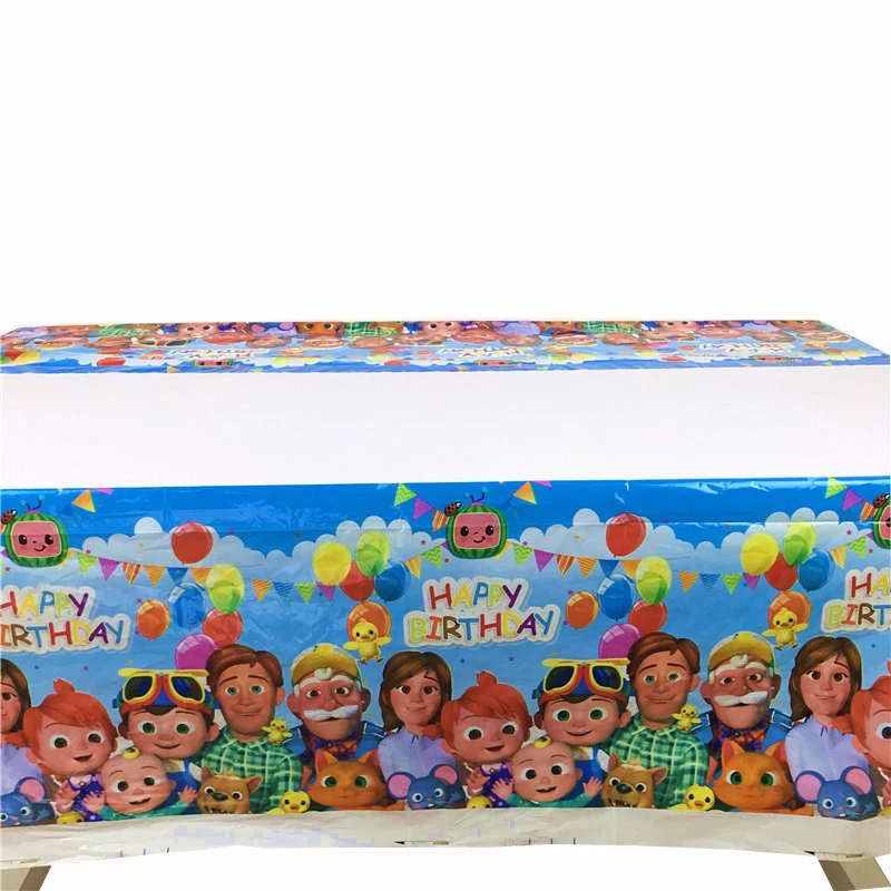 

51pcs Cartoon Cocomelon Theme Birthday Party Decorations Supplies Cocomelon Paper Cups Plates Napkins Straws Tablecloth Supply