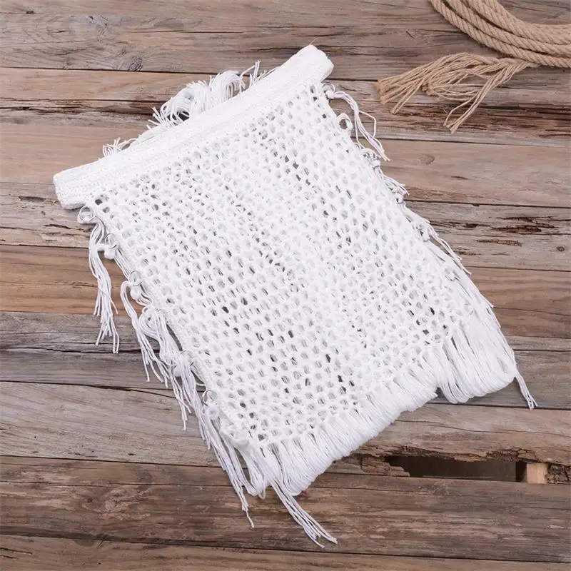 

Wear Tassel Rings With Hollowed-out Swimsuit And bikini Dress Mesh Voile Casual Low Waist Bohemian Sexy Transparent Maxi Skirt