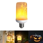 Светодиодный светильник E14 E27 с эффектом пламени, 9 Вт, 15 Вт, лампа-кукуруза, 110 В, 220 В