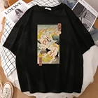 Японская Fire Fox футболки с принтом, мужская летняя футболка с коротким рукавом, с рисунком аниме, в стиле хип-хоп, забавные повседневные футболки