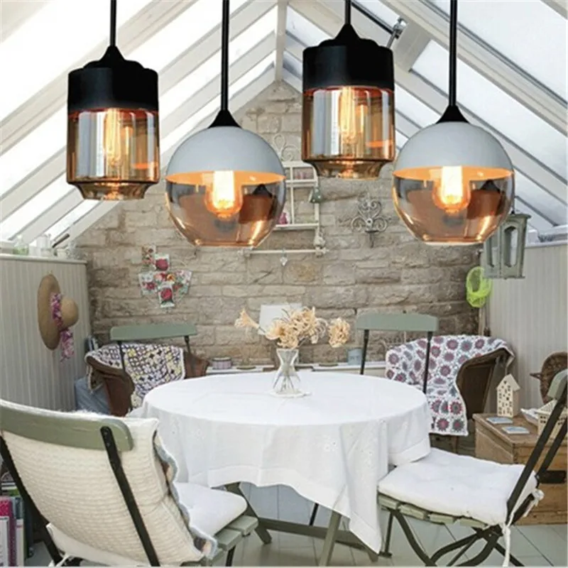 

Vintage Pendant Lights Globe Glass Pendant Lamp Modern Hanglamp Kitchen Fixtures luminaria loft industrial decor Lighting