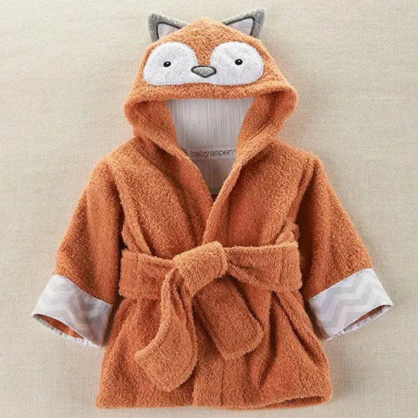 FITS 4-6T FOX Размер L подходит для детей 4-6 лет, синий и розовый детский банный халат с акулой, детское банное полотенце, Детское Пончо для пляжа, купальное платье - Цвет: FITS 4-6T FOX