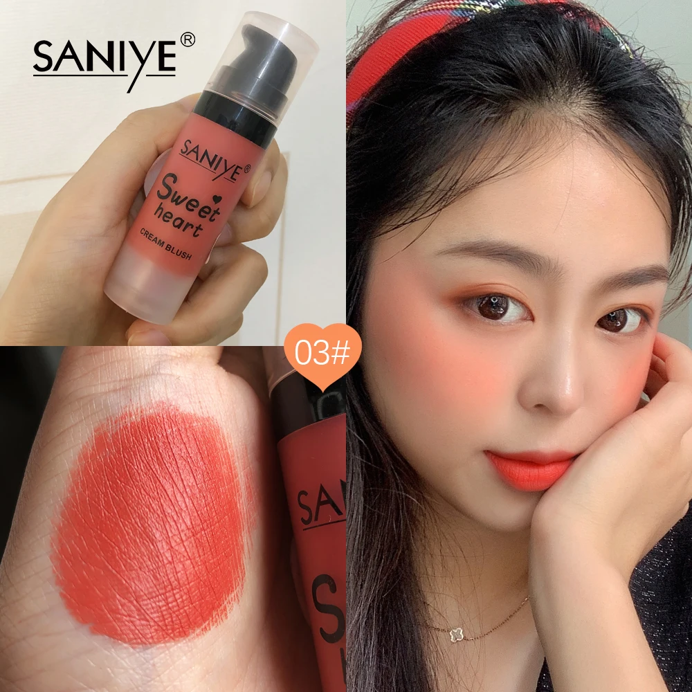 Жидкие румяна для лица SANIYE матовые Кремовые нюдовый макияж щек розовые косметика