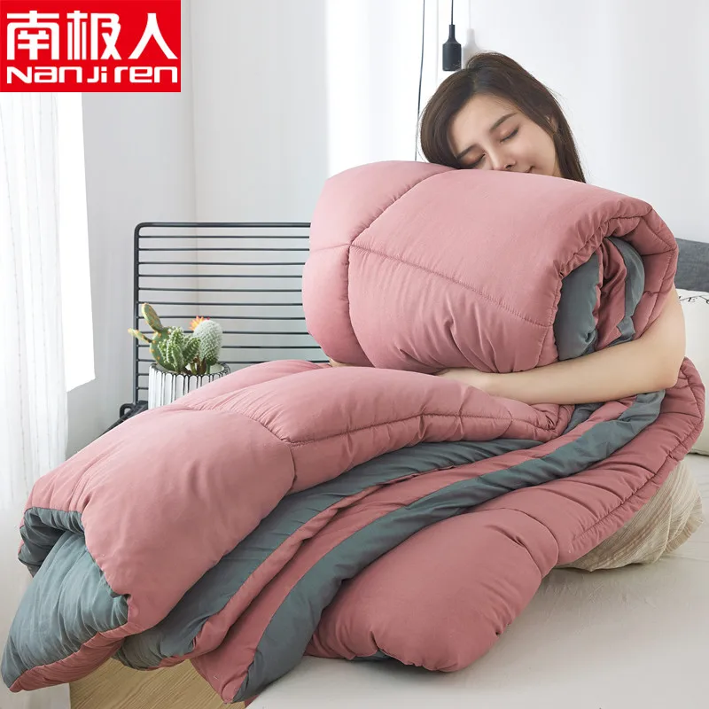 

Winter Thicken Blanket Camel Cotton Quilt Corlorful Style Patchwork Duvet King To Single Double Size Lamb Wool Warm Comforter
