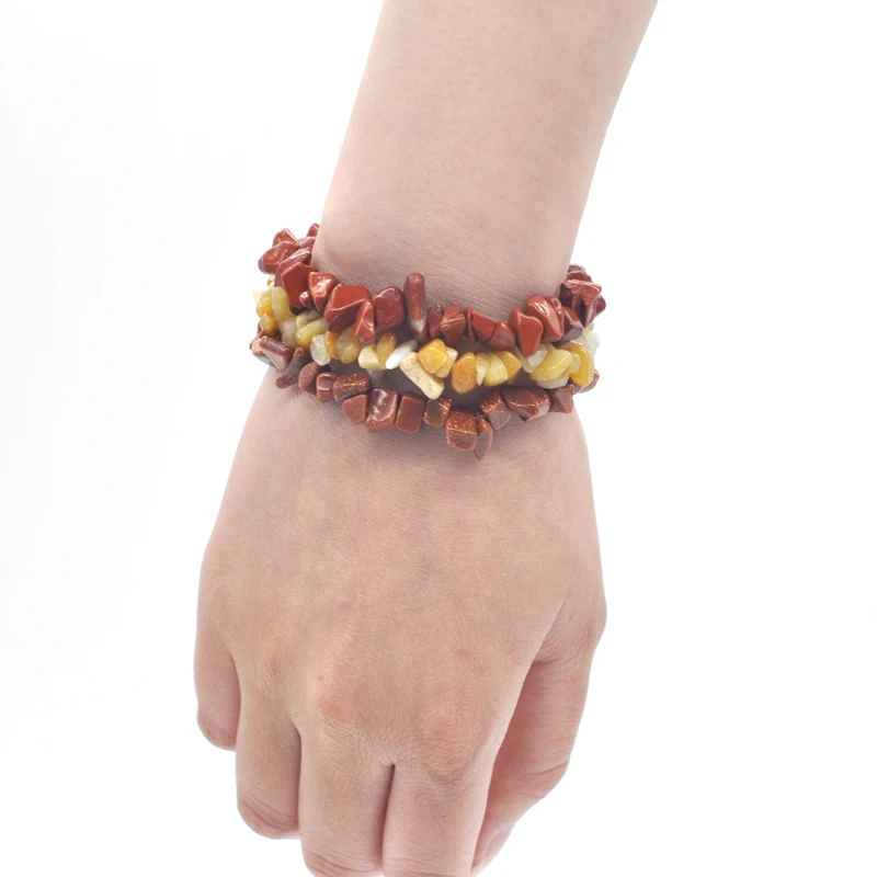 Браслет из натурального необработанного камня с кристаллами 5 8 мм|Браслеты