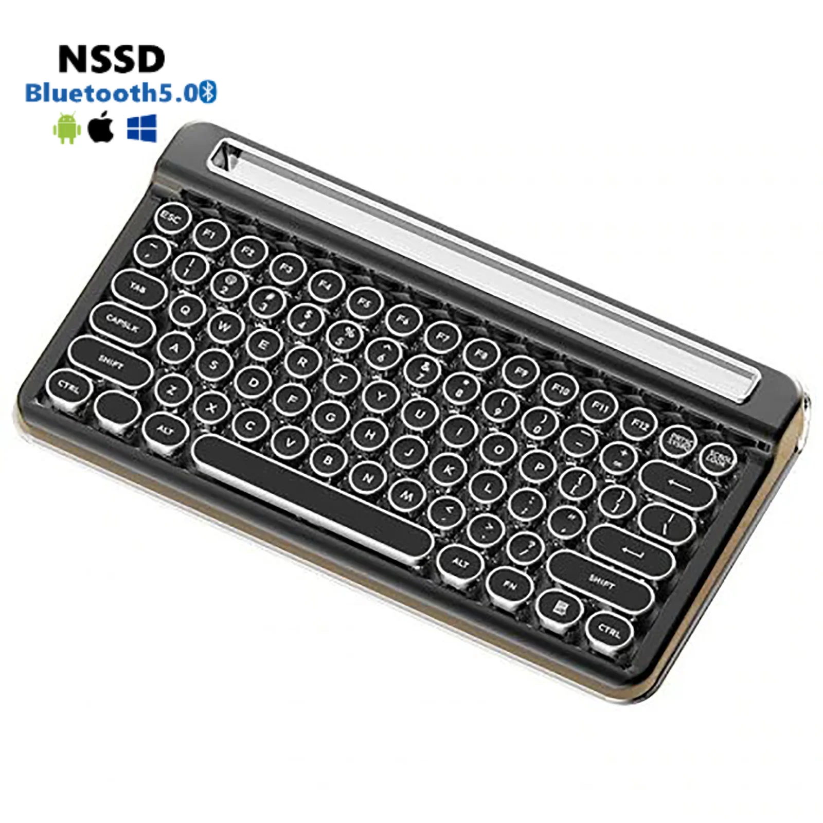 

Мини-клавиатура NSSD в стиле панк/Ретро, механическая Проводная подключение по Bluetooth светодиодный подсветкой, для игровых ноутбуков и ПК