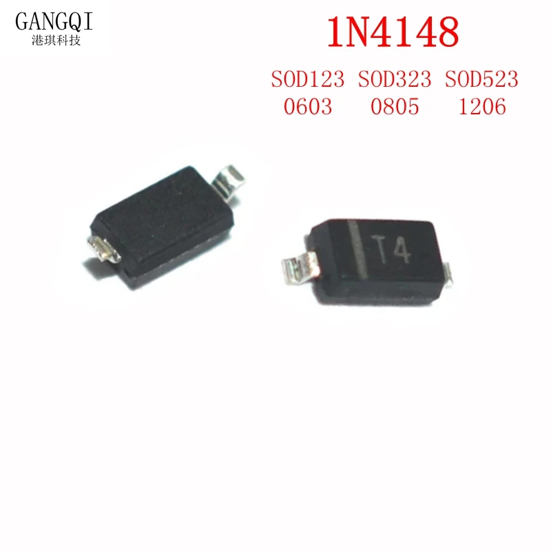 100 шт./лот 1N4148 SMD SOD123 1206 SOD323 0805 SOD523 0603 импульсный диод 1N4148WS IN4148 T4