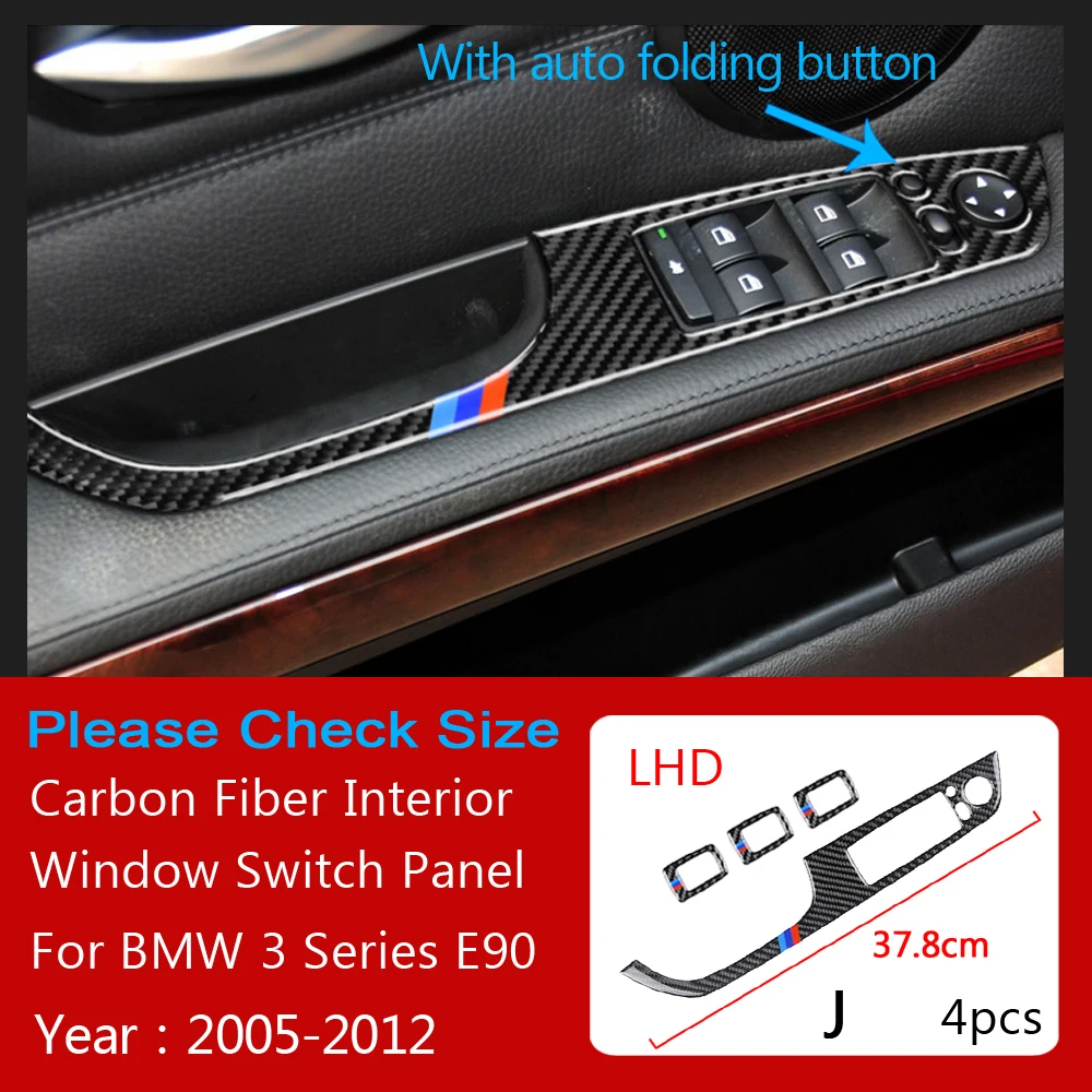 

Car True Carbon Fiber Headlight Switch Frame Cover Trim For BMW 3 Series E90 E92 E93 2006 2007 2008 2009 2010 2011 Accessories