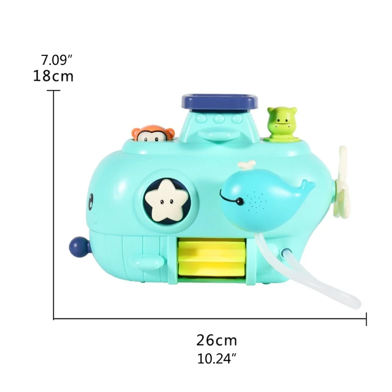 

G2AD Cute Animals Swimming Water Baby Bath Toys Faucet Shower Submarine Water Toy Waterwheel Dabbling Water Spray Set For Kids