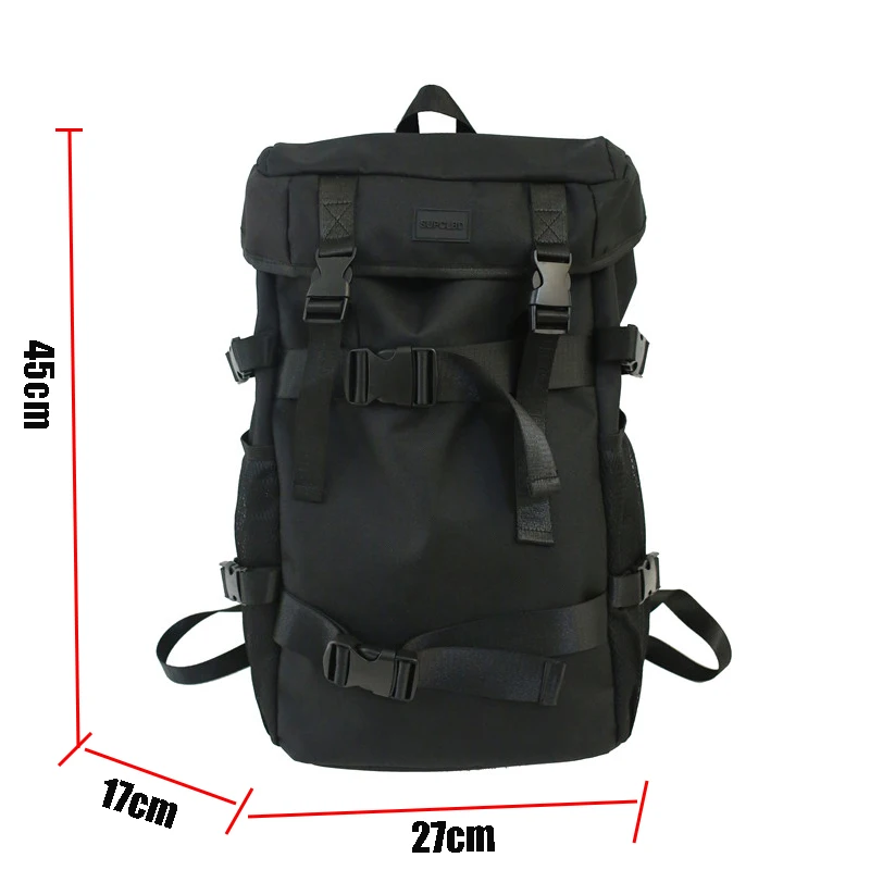 Водонепроницаемый рюкзак для мужчин и женщин черный многофункциональный