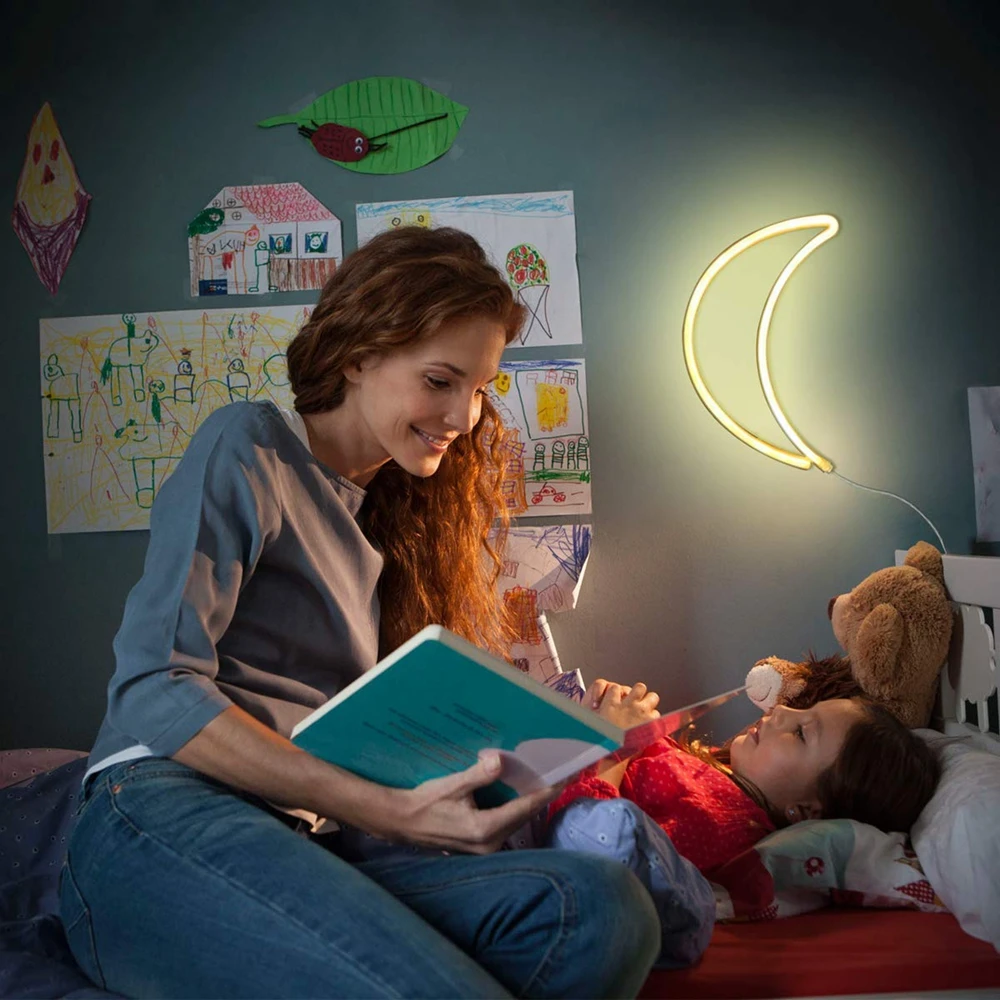 Лампа светодиодная "Луна" на теплом белом свете для дома, спальни, пивного бара, отеля, рождественской, дня рождения, свадебной декорации.