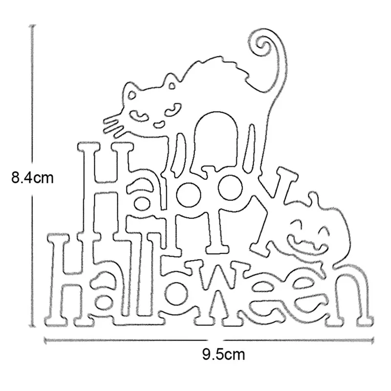 

2021 New Metal Cutting Dies Cut Mold Happy Halloween Cat Decoration Scrapbook Paper Craft Knife Mould Blade Punch Stencils Dies