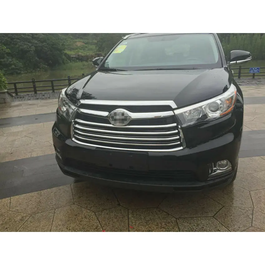 

For Toyota Highlander 2015-2019 Chrome Front Hood Grill Cover Bonnet Trim
