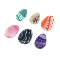 natural stone crystal black pink green stripe agates pendant for diy jewelry making necklace gift for women size 30x50 40x55mm