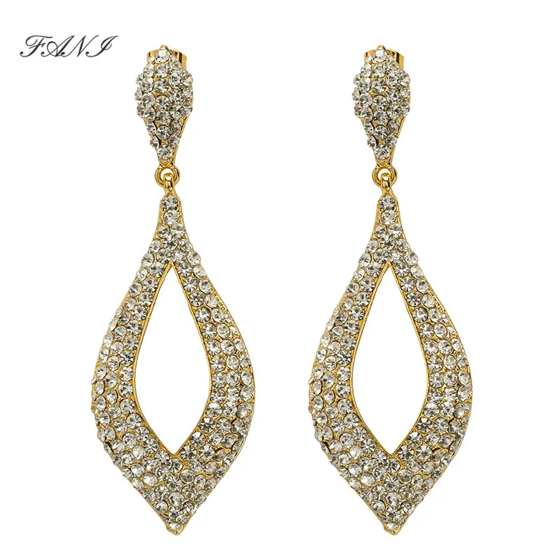 

Nice Fashion Women Wedding Earrings Long Drop Dangle Earrings Exquisite Trendy Dubai Gold Color Statement Drop Dangle Earrings
