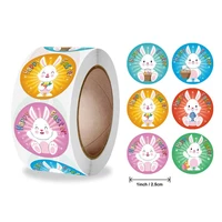 500pcs easter gift stickers bunny rabbit seal label sticker happy easter decorations for home kids gift bag decor tags handmade