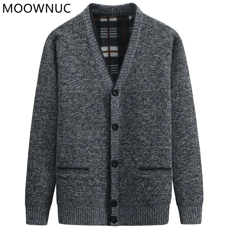 2021 Autumn And Winter New Loose Plus Velvet Thick Large Size Fashion Wild Body Warm Jacket Men'S Sweater Cardigan Jacket M-3XL