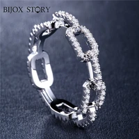 bijox story chain zircon rings for women 925 sterling silver sweet girl anniversary engagement fine jewelry gifts 2021 trend