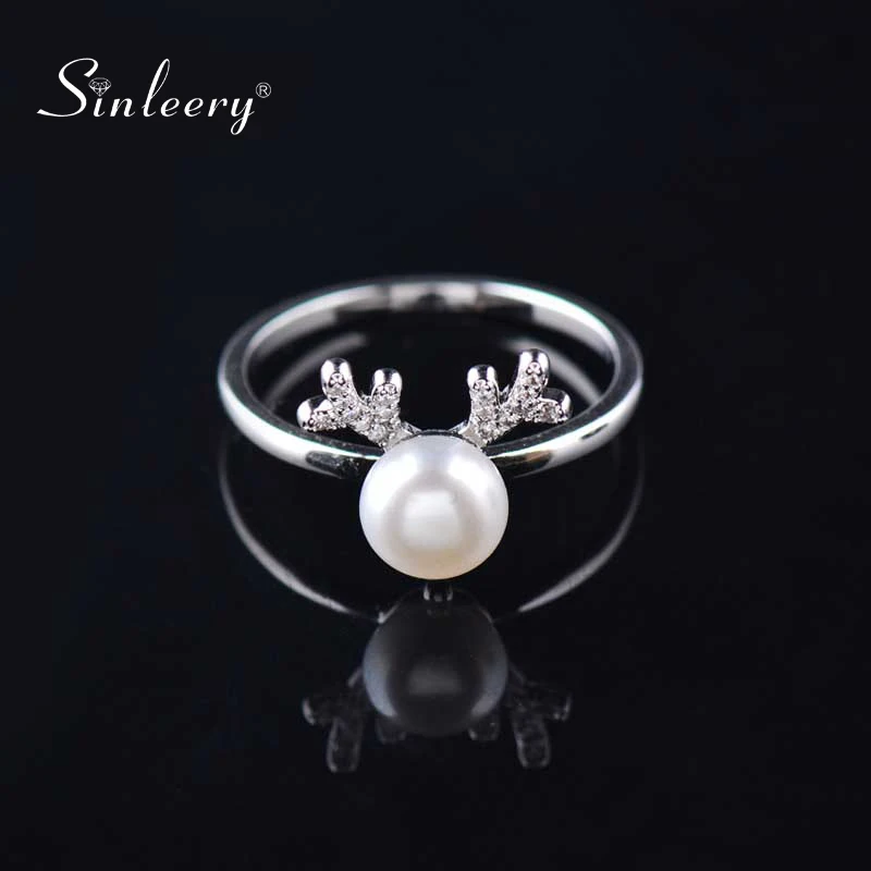 SINLEERY очаровательны лося Форма Обручальные Кольца Серебряный Цвет с цельными